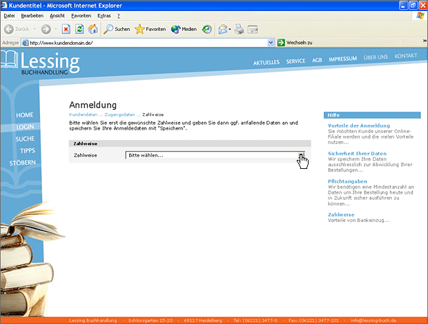 Screenshot von Liber, Beschreibung siehe unten.