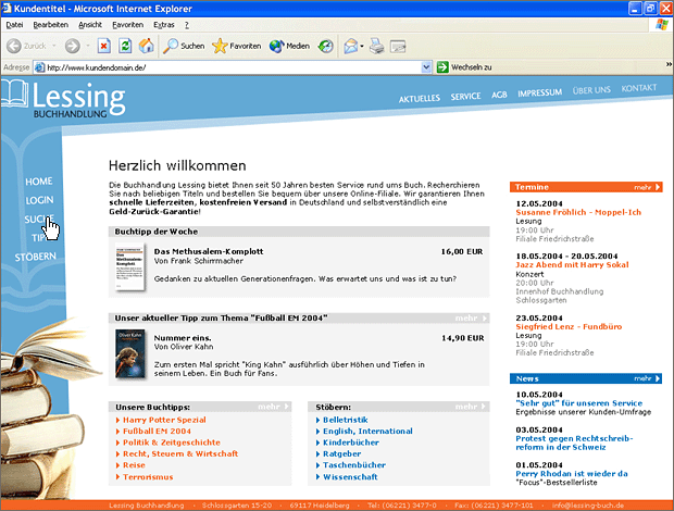 Screenshot von Liber, Beschreibung siehe unten.