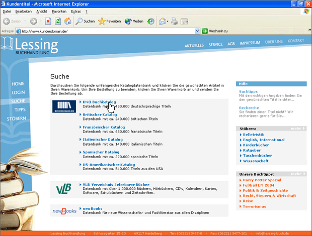 Screenshot von Liber, Beschreibung siehe unten.